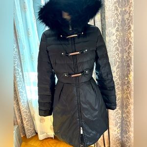 PINKO  Italian 🇮🇹 down coat with hood size USA 4